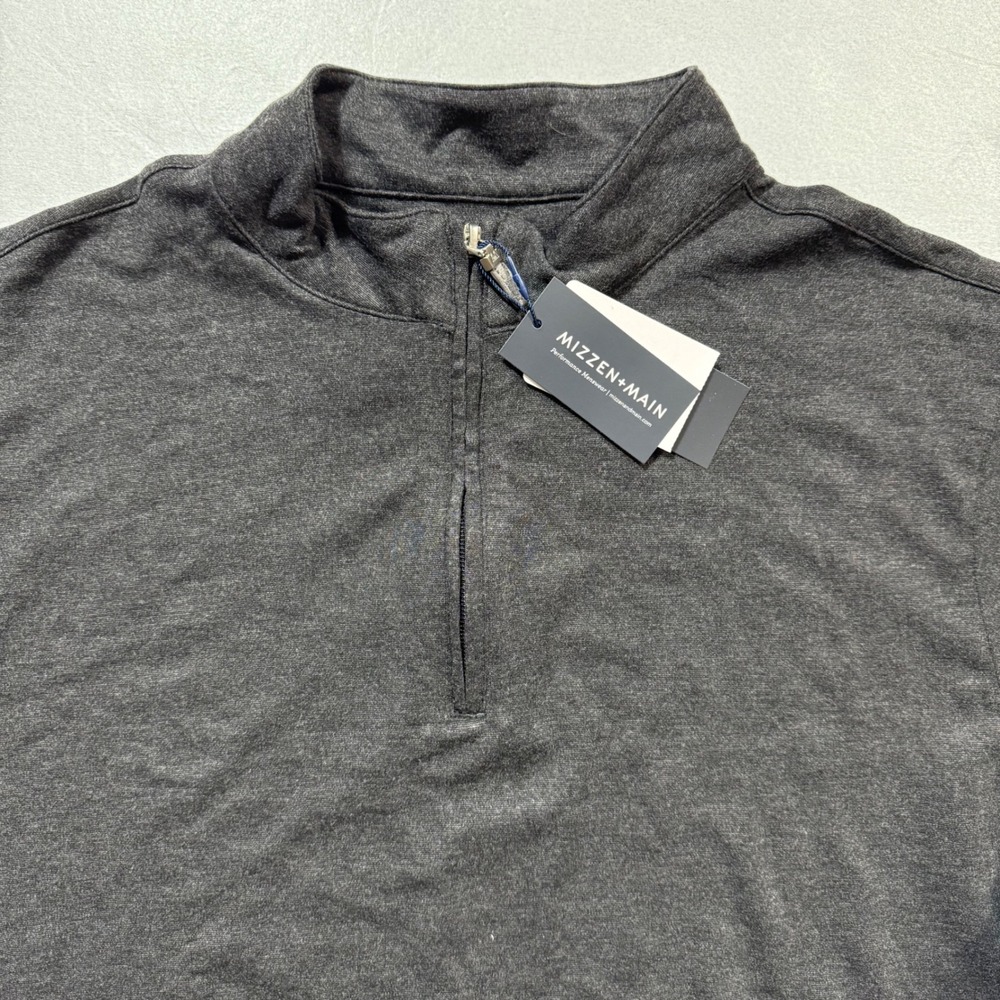 MIZZEN+MAIN Mens XL Performance‎ 1/4 Zip Pullover Shirt Gray NWT